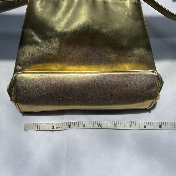 Vintage 80's Paloma Picasso Gold Leather Crossbody Purse One Size - Picture 12 of 14